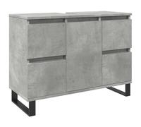vidaXL Mueble de Lavabo de Madera de Ingeniería Gris Hormigón para Baño 80x33x60 cm