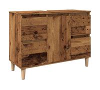 vidaXL Mueble de lavabo Madera ingeniería envejecida 80x33x60 cm