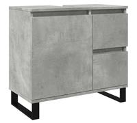 vidaXL Mueble de Lavabo Madera ingeniería Gris hormigón 65x33x60 cm, Armario de Lavabo de baño, Mueble lavamanos baño, Mueble bajo Lavabo