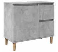 vidaXL Mueble de Lavabo Madera ingeniería Gris hormigón 65x33x60 cm, Mueble de Lavabo de baño, tocador de baño, Mueble de baño