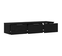 vidaXL Gabinete de pared 102×30×20 cm Roble negro con cajón, moderno y ahorro de espacio