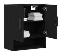 vidaXL Armario de Pared Negroviejo 60 x 31 x 70 cm Madera de Ingeniero. Es una solución Moderna para almacenar en el salón, Oficina o Dormitorio, con 2 estantes y un diseño Que Ahorra Espacio.