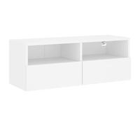 vidaXL Mueble de Pared para TV, Armario Auxiliar con Almacenaje, Estantería Flotante, Mueble Colgante para Salón, Madera de Ingeniería Blanco
