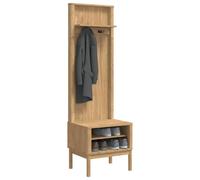vidaXL Mueble de recibidor Floro Marrón Cera 50 x 40 x 158 cm, Armario de Pasillo Moderno, Almacenamiento Versátil de Pino, Perchero Estilizado, Organizador Funcional de Entrada, Soluciones Eficiente