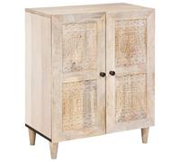 vidaXL Mueble de salón de madera de mango, armario rectangular moderno para comedor, con puerta con bisagras y acabado negro
