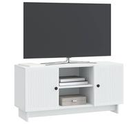 vidaXL Mueble de TV 102 x 34,5 x 50 cm Blanco Madera de ingeniería, Sala de Estar, Elegante Mueble Vintage, Gran Cabinet de Almacenamiento, Soporte para TV versátil