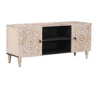 vidaXL Mueble de TV 105 x 33,5 x 46 cm Madera de Mango Maciza, Sala de Estar, Ideas de diseño Rectangular para optimizar Espacio, Comodidad y Atractivo estético, Apto para Todos los tamaños