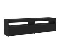 vidaXL Gabinete de TV con LED Roble Negro de 150X35X40 cm Madera Elaborada Amplio Almacenamiento Bajo para Sala de Estar Diseño Moderno para Jugar o Leer Muebles Estilosos de Fácil Montaje Unidad Mu