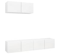 Mueble de TV 3 piezas de madera de ingeniería blanco