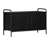 vidaXL Mueble de TV 79,5 x 33 x 50 cm Roble Negro Madera de ingeniería
