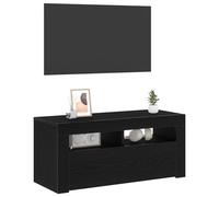 vidaXL Mueble de TV 90 x 35 x 40 cm Roble Negro Madera de ingeniería | Suficiente para todas tus cosas de entretenimiento, Líneas elegantes que van con cualquier decoración,