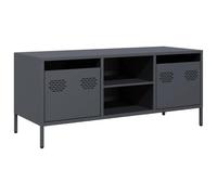vidaXL Mueble de TV Acero Laminado en frío Antracita 101,5x39x43,5 cm, Soporte de TV, aparador de TV, Mueble bajo, Banco de TV, Mueble de Metal