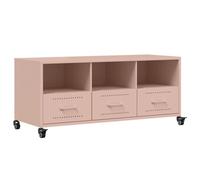 vidaXL Mueble de TV Acero Rosa 100,5x39x43,5 cm, Soporte para TV, Mueble Multimedia, Armario Auxiliar, Armario para TV, Mueble HiFi