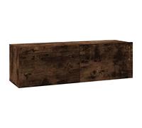 vidaXL Mueble de TV Aparador Armario Estante Soporte Mobiliario Salón Sala de Estar Dormitorio Madera Contrachapada Roble Ahumado 100x30x30 cm