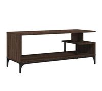 vidaXL Mueble de TV, Armario Consola con Almacenaje, Estantería Auxiliar, Mueble para Equipos de Música, Madera de Ingeniería y Acero Marrón