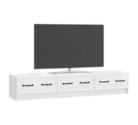 vidaXL Mueble de TV Brillante 147 x 34,5 x 27 cm Madera de Ingeniería, Bajo Moderno con Estilo, Unidad Rectangular de Almacenamiento, Mueble Funcional para Entretenimiento en casa