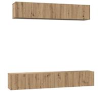 vidaXL Mueble de TV Centro de Entretenimiento Estante Modular Montado en la Pared para la Sala de Estar Solución Moderna Conjunto Rectangular