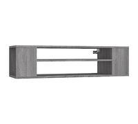 vidaXL Mueble de TV Colgante Madera contrachapada Gris 100x30x26,5 cm, Soporte de TV, Armario Auxiliar, Armario para Equipos de música, Armario de TV