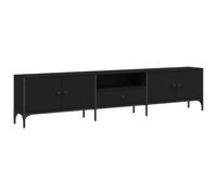 vidaXL Mueble de TV y aparador con cajón y armario, consola multimedia madera de ingeniería negro