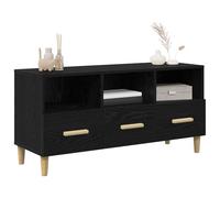 vidaXL Mueble de TV con cajón Roble Negro 102 x 35,5 x 50 cm, Sala de Estar, Rectangular, Moderno, Duradero, para reuniones Familiares o relajación, Estilizado para Adaptarse a Cualquier decoración