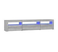 vidaXL Mueble de TV con Luces LED Aparador Armario Auxiliar Soporte Consola Televisión Sala Almacenamiento Mueble Salón Casa Hogar Gris Sonoma