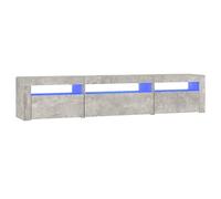vidaXL Mueble de TV con Luces LED Aparador Armario Auxiliar Soporte Consola Televisión Sala Almacenamiento Mueble Salón Casa Hogar Gris Hormigón