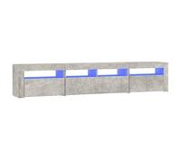 Mueble De Tv Con Luces Led Gris Hormigón 210x35x40 Cm Vidaxl