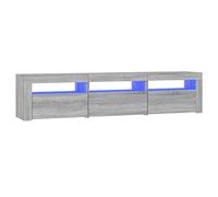 vidaXL Mueble de TV con Luces LED Aparador Armario Auxiliar Soporte Consola Televisión Sala Almacenamiento Mueble Salón Casa Hogar Gris Sonoma
