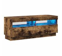 vidaXL Mueble de TV con Luces LED Aparador Armario Consola Cajón Soporte Auxiliar Entrada Sala Estante Mueble Casa Salón Roble Ahumado
