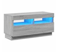 vidaXL Mueble de TV con Luces LED Aparador Armario Soporte Auxiliar Cajón Entrada Consola Sala Estante Mueble Casa Salón Gris Sonoma