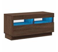 vidaXL Mueble de TV con Luces LED Aparador Armario Soporte Auxiliar Sala Estante Consola Cajón Entrada Mueble Salón Color Roble Marrón