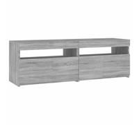 vidaXL Mueble de TV con Luces LED Aparador Auxiliar Armario Salón Juego Consola Soporte Estante Almacenamiento Dormitorio Gris Sonoma