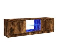 vidaXL Mueble de TV con Luces LED Armario Pared Consola Decoración Almacenamiento Salón Sala de Estar Dormitorio Puerta Hogar Color Roble