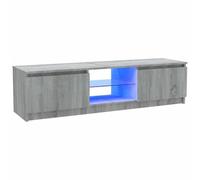 vidaXL Mueble de TV con Luces LED Armario Pared Consola Decoración Almacenamiento Salón Sala de Estar Dormitorio Puerta Hogar Gris Sonoma