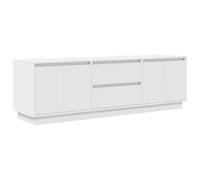 vidaXL Mueble de TV con Luces LED Blanco 160,5x41x50 cm, Soporte de TV, aparador de TV, Mueble de Alta fidelidad, Banco de TV, Mueble de TV