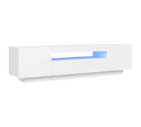 vidaXL Mueble para TV con Luces LED Soporte Mobiliario Armario Aparador Estante Salón Sala de Estar Dormitorio Decoración Blanco 160x35x40 cm