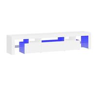 vidaXL Mueble de TV con Luces LED Aparador Armario Auxiliar Soporte Consola Televisión Sala Almacenamiento Mueble Salón Casa Hogar Blanco
