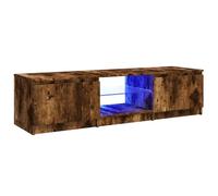 vidaXL Mueble de TV con Luces LED Roble Ahumado 140x40x36 cm