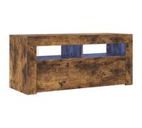 vidaXL Mueble de TV con Luces LED Roble Ahumado 90x35x40 cm, Soporte de TV, Armario Auxiliar, Armario para Equipos de música, Armario de TV