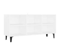 vidaXL Mueble de TV con Patas Soporte Mobiliario Aparador Estante Salón Sala de Estar Dormitorio Decoración de Metal Blanco 103,5x30x50 cm