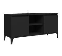 vidaXL Mueble de TV con Patas Soporte Mobiliario Aparador Estante Salón Sala de Estar Dormitorio Decoración de Metal Negro 103,5x35x50 cm