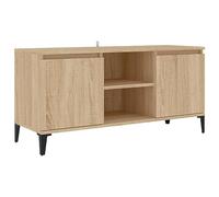 vidaXL Mueble de TV con Patas Soporte Mobiliario Aparador Estante Salón Sala de Estar Dormitorio Decoración Metal Color Roble Sonoma 103,5x35x50 cm