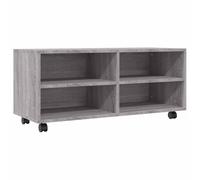vidaXL Mueble de TV con Ruedas Madera contrachapada Gris 90x35x35 cm, Mueble de TV, Armario de TV, Mueble para Equipos de música, Soporte de TV