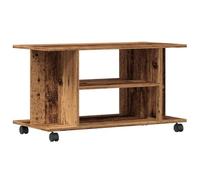 vidaXL Mueble de TV con Ruedas Madera ingeniería Envejecida 80x40x45cm