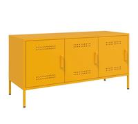 vidaXL Mueble de TV de Acero Amarillo Mostaza 100,5x39x50,5 cm, Soporte de TV, aparador de TV, Mueble HiFi, Banco de TV, Armario para TV