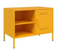 vidaXL Mueble de TV de Acero Amarillo Mostaza 68x39x50,5 cm, Soporte de TV, aparador de TV, Mueble HiFi, Banco de TV, Armario para TV