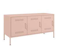 vidaXL Mueble de TV de Acero Rosa 100,5x39x50,5 cm, Soporte de TV, aparador de TV, Mueble HiFi, Banco de TV, Armario para TV, Mueble Multimedia