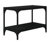 vidaXL Mueble de TV de estilo industrial, madera y acero, amplio almacenamiento, color negro, 60 x 33 x 41 cm