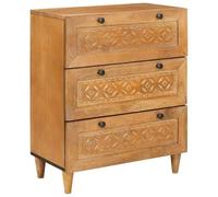 vidaXL Mueble de TV de madera de mango con acabado texturizado, unidad de almacenamiento moderna y rectangular para salón