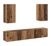 vidaXL Mueble de TV de Madera Vintage de Que se Monta en la Pared. Mide 160 x 30 cm, Tiene un Acabado rústico y Apariencia Antigua. Es marrón, Ofrece Mucho Espacio de Almacenamiento, está Hecho de ma